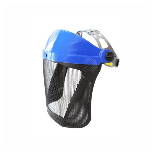 Щиток защитный лицевой НБТ3 СТАЛЬ Expert (термостойкий и ударопрочный, стальная крупноячеистая сетка, козырек уменьшенного размера, наголовное крепление ZEN®, защита от высокоскоростных твердых частиц с низкоэнергетическим ударом, -50°C + 130°C)