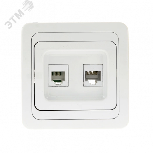 Лондон Розетка RJ45+Phone белая