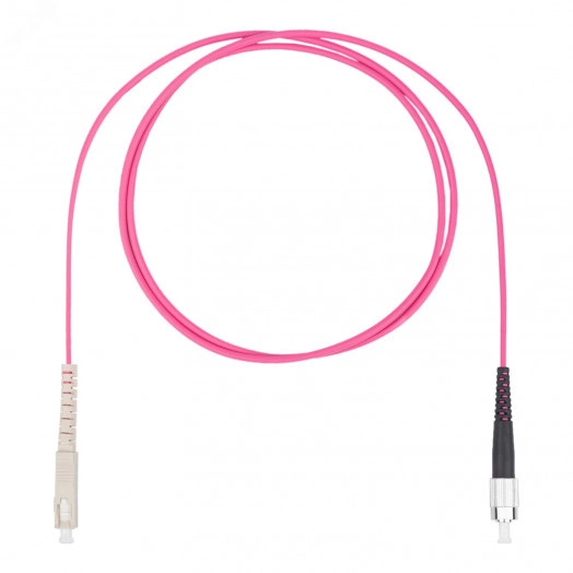 Шнур оптический коммутационный (патч-корд), SC-FC симплекс simplex OM4, нг(А)-HF, маджента, 1,0 м