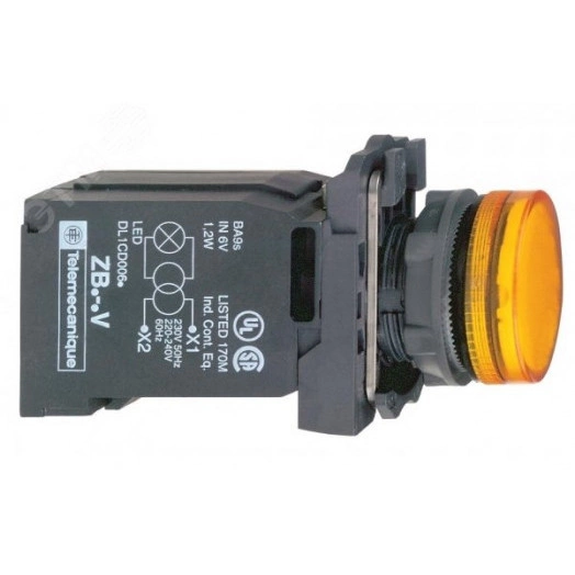 Лампа сигнальная 22ММ 230В желтая