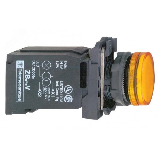 Лампа сигнальная 22ММ 230В желтая