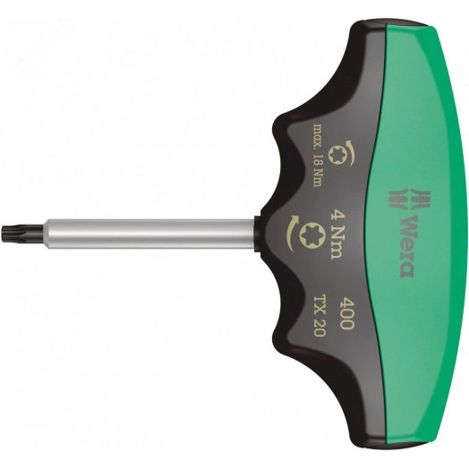 Индикатор крутящего момента с Т-образной рукояткой 300 TX TORX с фиксированным моментом затяжки с защитой от вмешательства в настройки TX 20 x 4.0 Нм