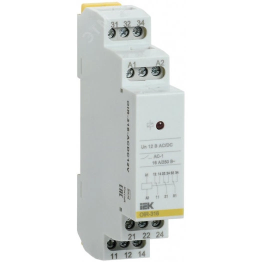 Промежуточное реле OIR 3 конт (16А). 12 В AC/DC