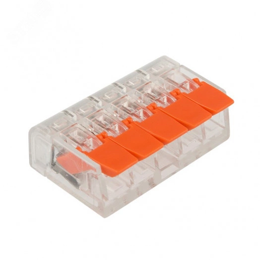 Клемма универсальная компактная СМК 221-415, 5-проводная до 4,0 кв мм, 40шт