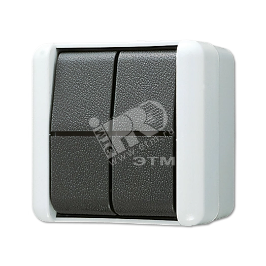 Выключатель сдвоенный универсальный для накладного монтажа IP44