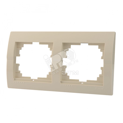 DERIY Рамка х2 горизонтальная крем