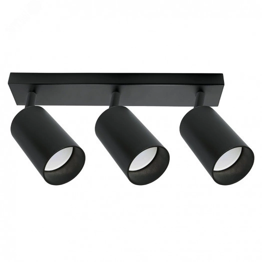 Светильник ДБО 3хGU10 без ламп наклонный черный