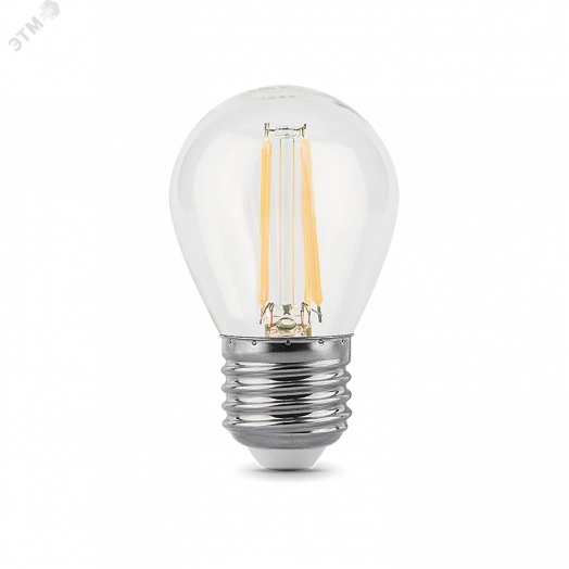 Лампа светодиодная LED 5 Вт 450 Лм 4100К белая Е27 Шар диммируемая Filament Gauss