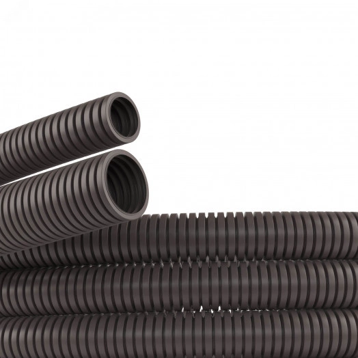 Труба гофрированная DN12мм ПВ-0 Dвн=12.2 мм Dнар=15.8 мм полиамид 6 темно-серая без протяжки