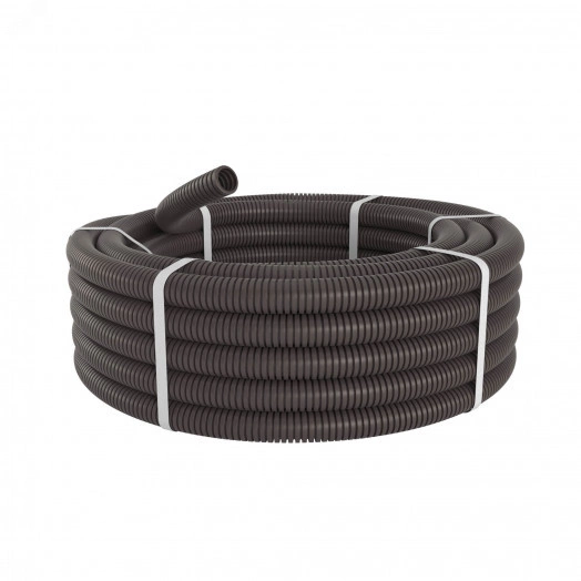 Труба гофрированная DN12мм ПВ-0 Dвн=12.2 мм Dнар=15.8 мм полиамид 6 темно-серая без протяжки