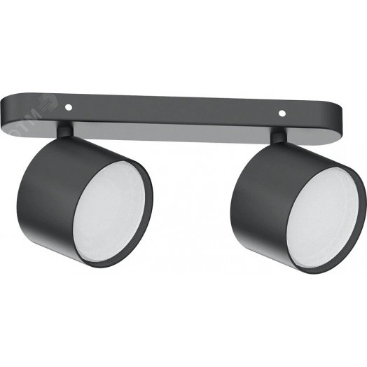 Светильник ДБО 2хGX53 без ламп наклонный черный