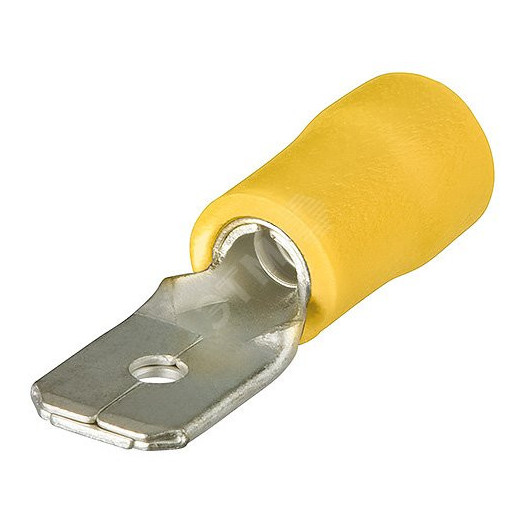 Штекеры плоские изолированныеованные жёлтые штекер: 63 x 08 мм 40 - 60 мм (AWG 11-10) 100 шт KN-9799112
