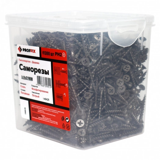 Саморез СГД 3,8х32 усил-й  (TWN) (1300 шт) - конт-р PROFFIX