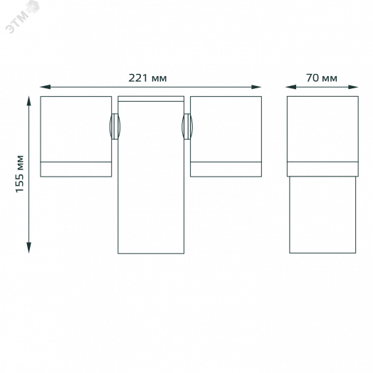 Светильник садово-парковый 2х35 Вт (max) 2хGU10 настенный архитектурный 220-240 В 50Hz IP54 221х155х70 мм Sonata Gauss