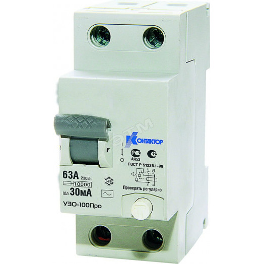 Выключатель дифференциального тока УЗО-100 2P 16A Idn-300mA тип AC