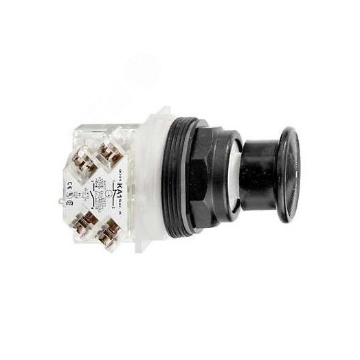 Кнопка 30мм черная грибовидная