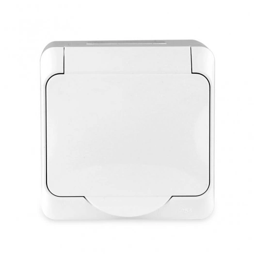 Розетка 1-м ОП Nix 16А IP54 250В с заземл. с крышкой бел. TOKOV ELECTRIC TKE-NX-R1Z-C01-IP54