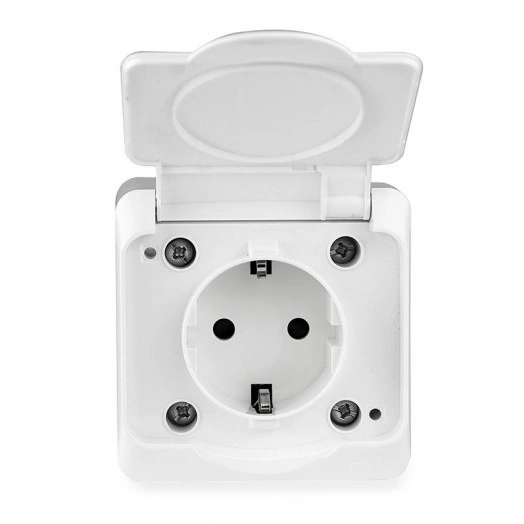 Розетка 1-м ОП Nix 16А IP54 250В с заземл. с крышкой бел. TOKOV ELECTRIC TKE-NX-R1Z-C01-IP54