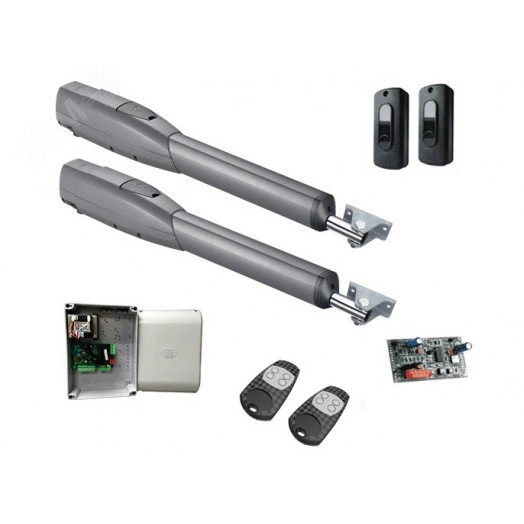 Комплект автоматики для распашных ворот на основе привода ATS30AGS (блок управления ZF1N, радиоуправление, фотоэлементы)