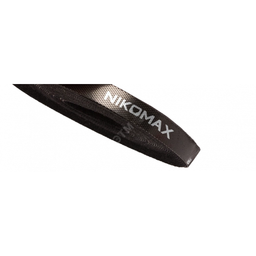 Стяжка-липучка нарезаемая, в рулоне 5м, ширина 25мм, черная