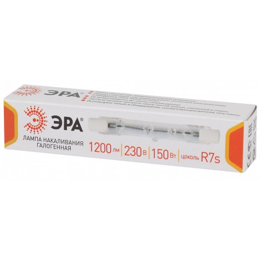 Лампа галогенная J118-150W-R7s-230V (галоген J118 150Вт нейтр R7s) (10/500/18000)