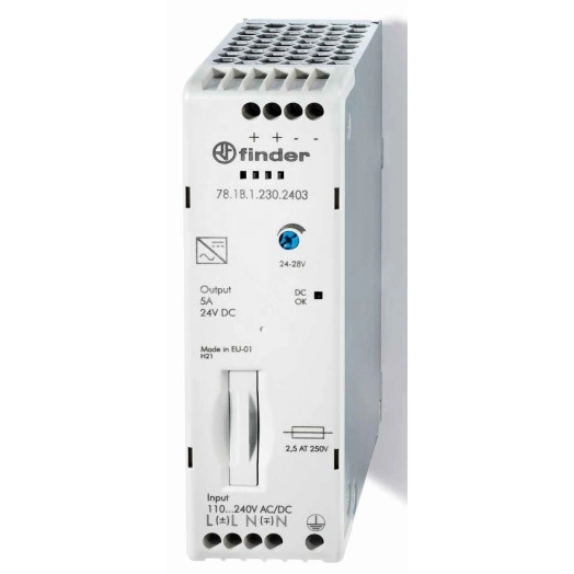 Импульсный источник питания, вход 120...240В AC/220В DC, выход 24В DC, 120Вт, компактный, степень защиты IP20