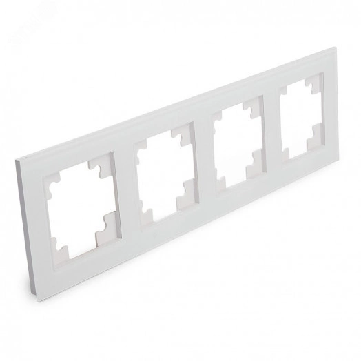 Рамка четырехместная горизонтальная, серия Катрин, белый, Stekker