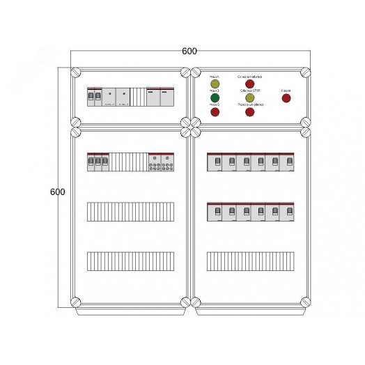 Щит управления электрообогревом DEVIBOX FHR 6x1700 D330 (в комплекте с терморегулятором и датчиком температуры)