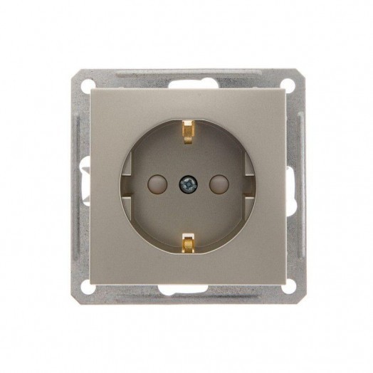 Механизм розетки 1-м СП W59 16А IP20 с заземл. защ. шторки шампань SchE RS16-152-4-86