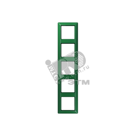 Рамка 5-я для горизонтальной/вертикальной установки  Серия- AS550  Материал- термопласт  Цвет- зеленый