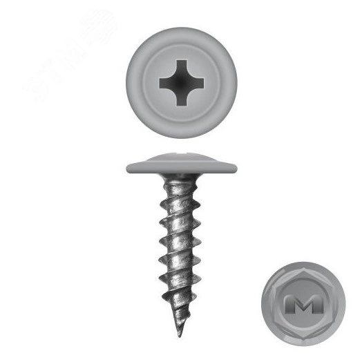 Саморез металл/металл 4.2х16 пресс-шайба острый RAL7004