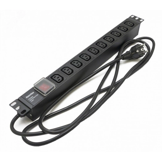 Блок розеток SHE19-10IEC-S-2.5EU для 19д шкафов горизонтальный с выключателем