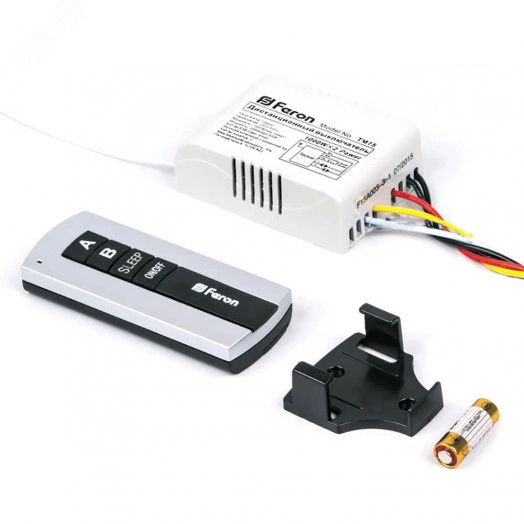 Выключатель для светильников 230V 1000W 2-х канальный 30м с пультом управления, черное сереброTM75