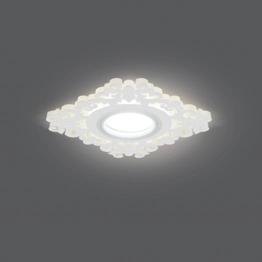 Светильник ИВО-3w 3000K,Gu5.3,квадр/узор белый Backlight Gauss