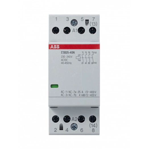 Контактор ESB25-40N-06 модульный (25А АС-1, 4НО), катушка 230В AC/DC