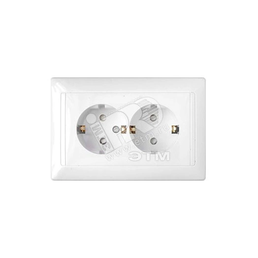 Беларусь Розетка штепс 2-мест с з/к со шторкой скруст