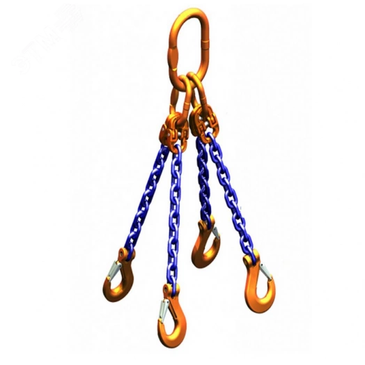 Строп цепной с 4-я ветками (паук) длиной по 4 м,  для подъема грузов до 3,15т