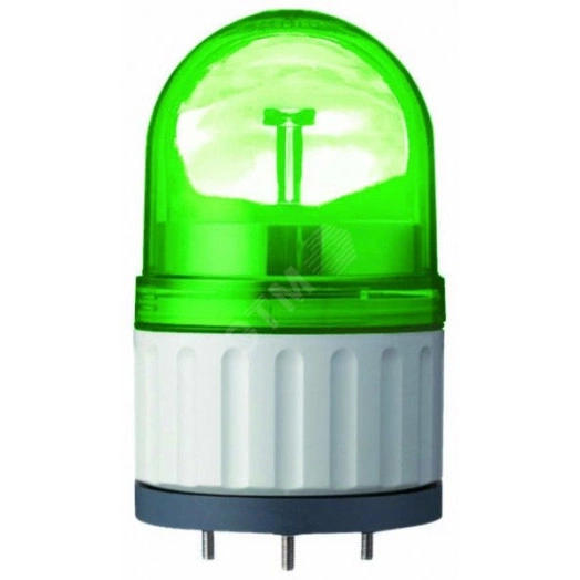 Лампа маячок вращающаяся зеленая 24В AC/DC 84 мм