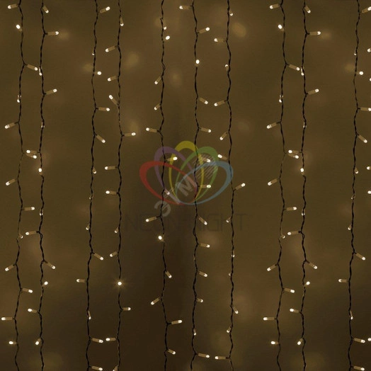 Гирлянда профессиональная Светодиодный Дождь 2х1.5м постоянное свечение белый провод 220В белый