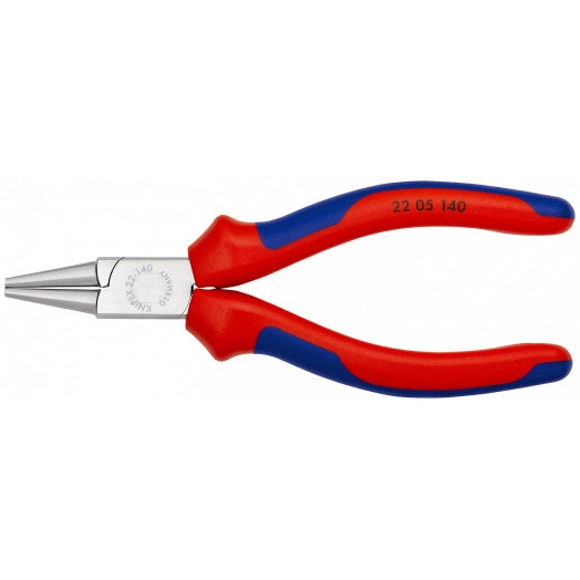 Круглогубцы губки 25x28 мм L-140 мм хромированные двукомпонентные рукоятки KN-2205140