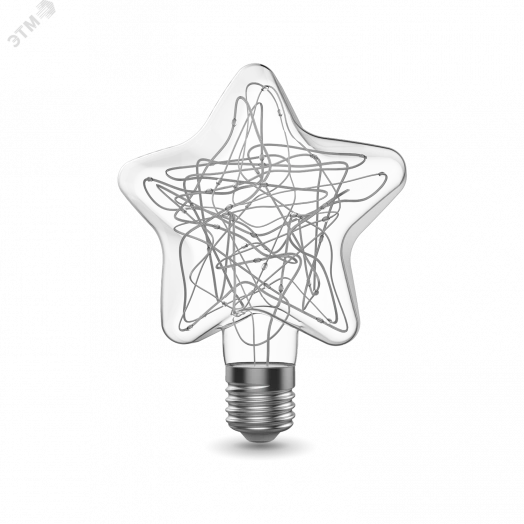 Лампа светодиодная LED 2 Вт RGB Е27 Star Filament Gauss