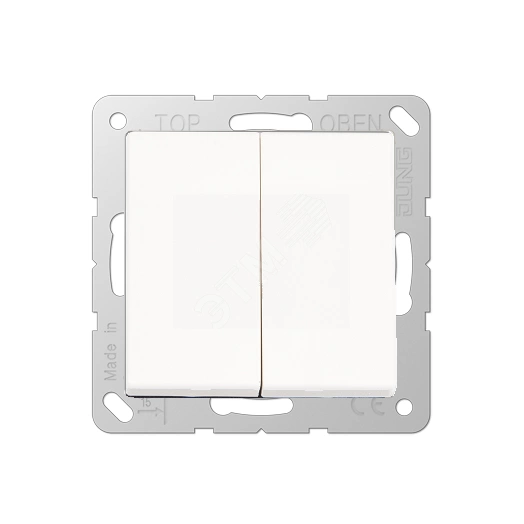 ECO Выключатель 2-клавишный 10АХ, 250В АС, белый