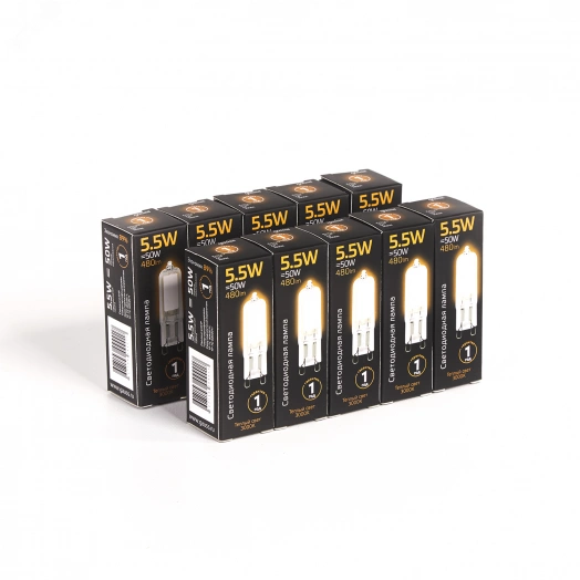 Лампа светодиодная LED 5.5 Вт 480 Лм 3000К теплая G9 капсула 220 В стекло Black Gauss