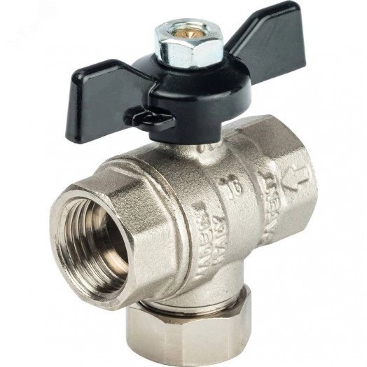 Кран шаровой с фильтром 1/2' ручка бабочка