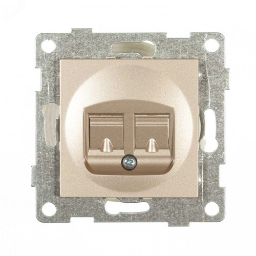 GUSI Ugra механизм розетки  телефонной RJ12, одинарной, скрытая установка.  Цвет золото.