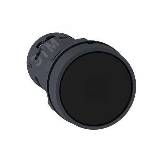 Кнопка черная с фиксацией 22мм 1но
