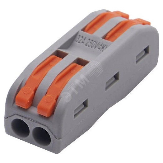 Клемма монтажная для фазных проводников, 2 контактные группы, Stekker