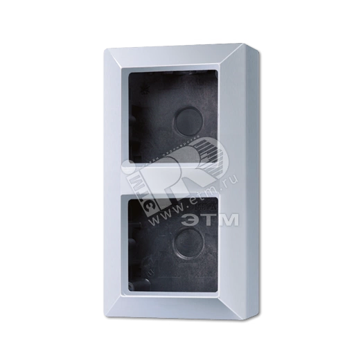 Коробка для накладного монтажа 2-я с негорючим основанием, в комплекте с рамкой  для установки устройств и накладок серии A  для горизонтальной/вертикальной установки  Серия- AS500  Материал- дуропласт  Цвет- алюминий