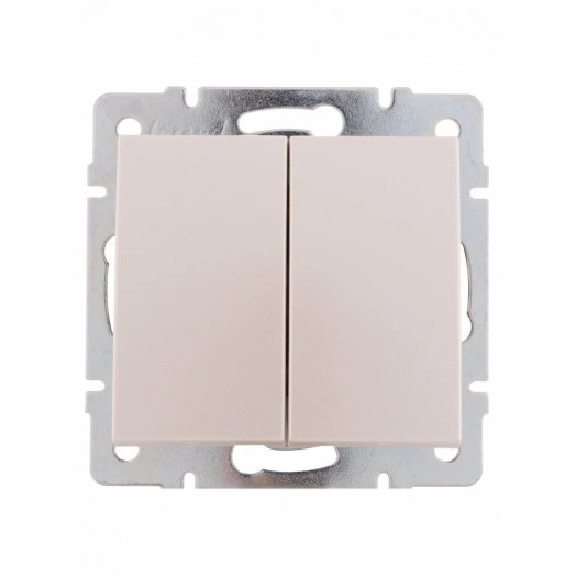 Выключатель RAIN двойной жемчужно-белый перламутр механизм