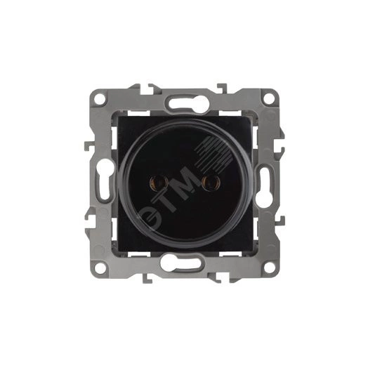 Розетка 2P, 16A-250В, Эра12, чёрный, 12-2105-06